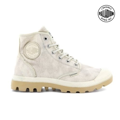 Palladium Pampa Hi WAX Men's Boots Light Grey | UK P529-WIF